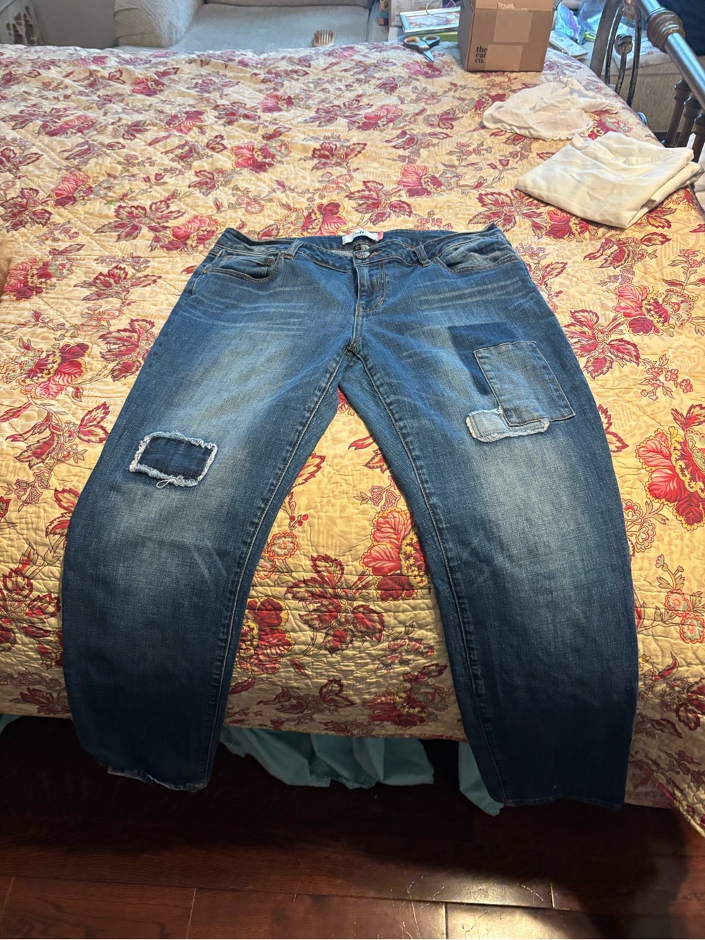 CAbi Women's Blue Distressed Jeans